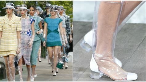 Chanel Sent Clear Plastic Rain Boots Down the 